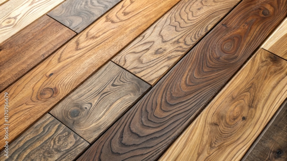 Poster Detailed textures come to life in this image capturing the subtle variations in color across the engineered hardwood planks. Each piece displays unique knots and swirls