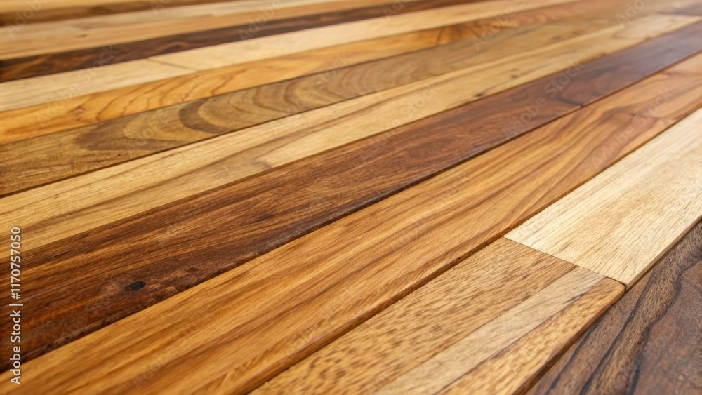 Poster in a detailed shot of the engineered wood the natural variations in color and texture are apparent w