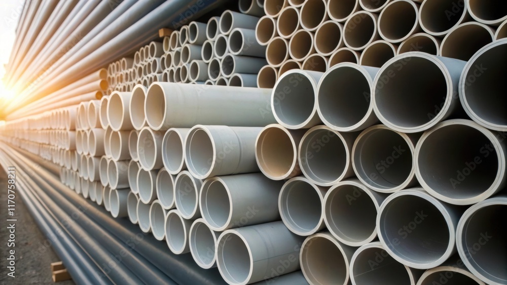 Aufkleber this image highlights the intricate layering of different sizes of pvc pipes stacked together reveal