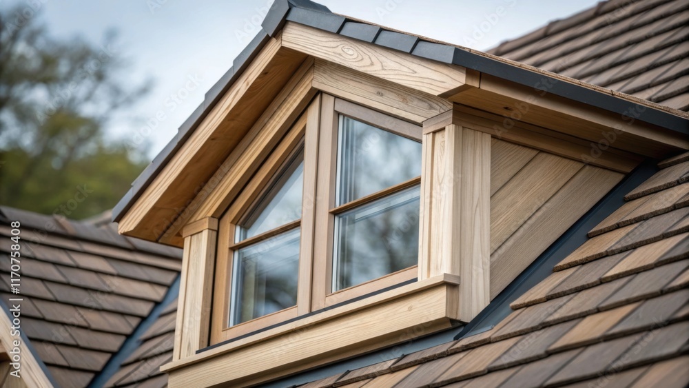 Poster zooming into a solitary dormer window frame the fine craftsmanship comes to life with intricate join