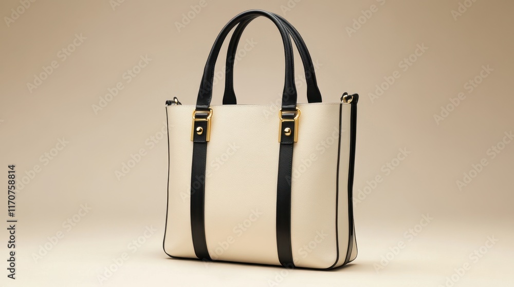 Poster elegant handbag displayed on a soft backdrop showcasing a blend of modern design and classic style f