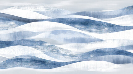 Fototapeta premium abstract brushstroke patterns in frosty blue and silver tones, capturing the chill of February, with soft gradients blending icy hues