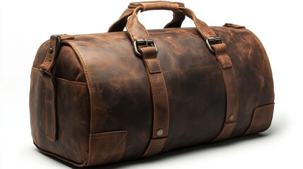 Stylish leather travel bag perfect for weekend getaways or daily adventures crafted with elegant design touches. Generative AI