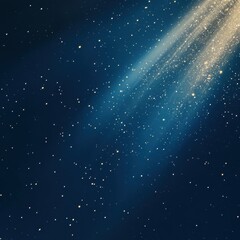 Obraz premium Celestial Sparkles Abstract Night Sky Background with Golden Light Beam and Scattered Stars