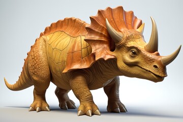 Fototapeta premium there is a toy tricerasaurus with a large horn