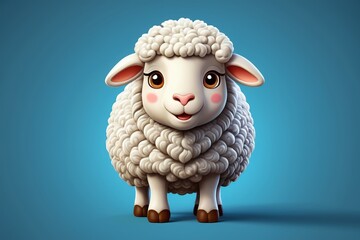 araffe with a white face and brown legs standing in front of a blue background