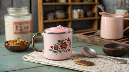 Nostalgic Presentation of Sirap Bandung in Floral Mug