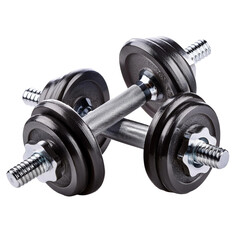 Naklejka premium Dumbbells,for,Strength,Training,Isolated,on,White,Background