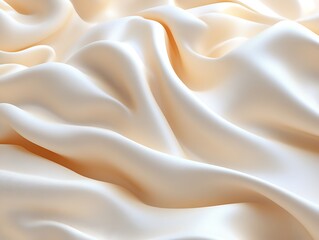 Obraz premium Draped creamy silk fabric with soft folds and gentle curves.