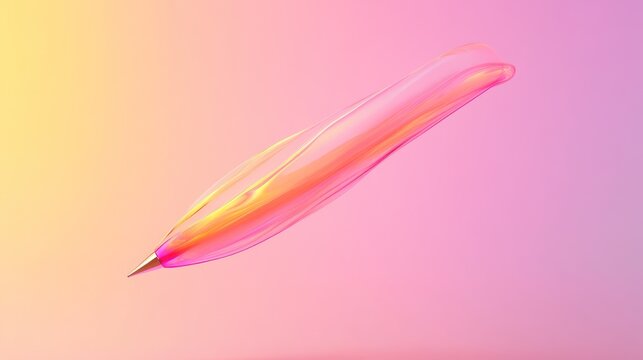 Abstract, vibrant, fluid pen design against a soft, pastel gradient background.