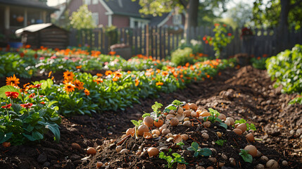 Obraz premium Beautiful pink blossoms bloom in a vibrant spring garden