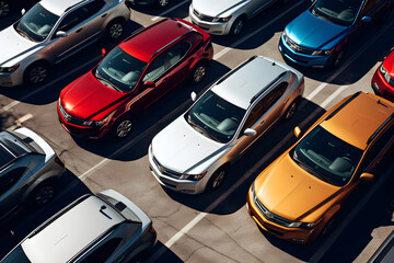 Aerial View of a Vibrant GM Dealership Displaying a Spectrum of Vehicles
