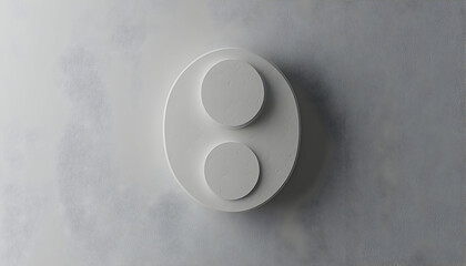 Abstract grayscale image of two overlapping circles on a textured wall, suggesting balance, minimalism, or duality. Perfect for modern design projects.