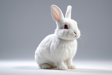 Obraz premium there is a white rabbit with red eyes sitting on a white surface