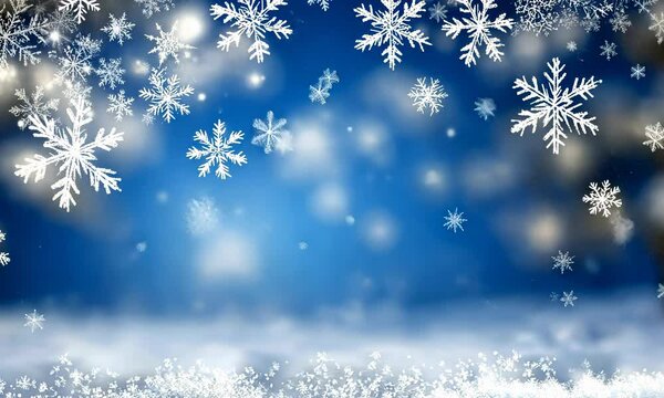 Magical Winter Scene with Snowflakes