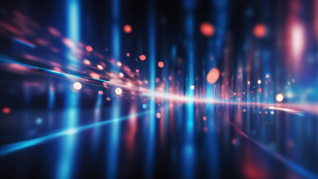 display of blue blurry dots, creating a dynamic and futuristic atmosphere that captivates viewer's attention with its vibrant and energetic visual in technology background