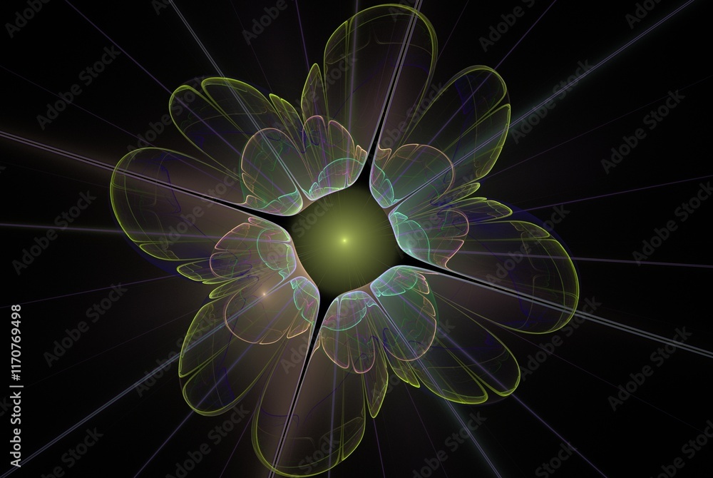 Poster computer generated fractal pattern and shape