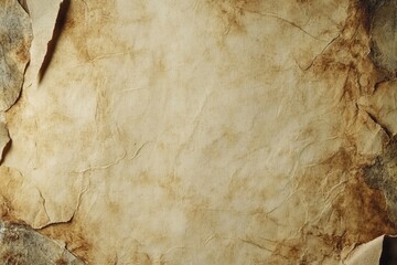 Aged, Torn Paper Texture Grunge Background with Brown and Beige Tones, Perfect for Vintage Designs and Antique Aesthetics.