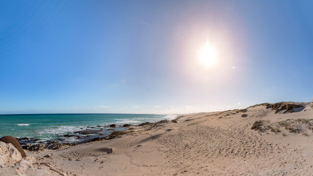 Beautiful dunes and coastline in De Hoop Nature Reserve in South Africa
