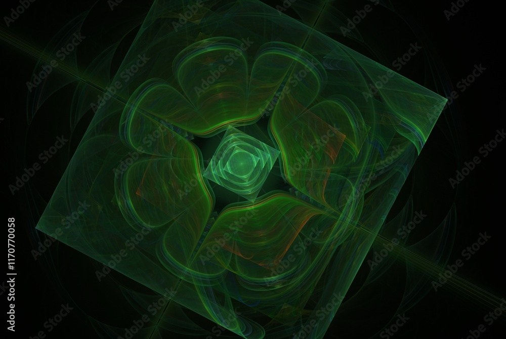 Poster computer generated fractal pattern and shape