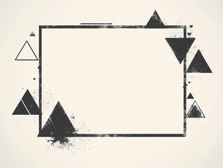 Abstract geometric design with triangles and a textured frame. Minimalist and stylish, perfect for backgrounds or design inspiration.