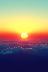 Vibrant sunset above a sea of clouds. (3)