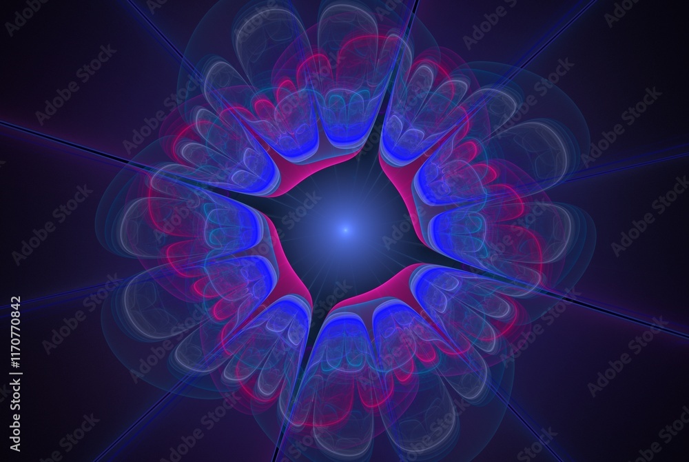 Poster computer generated fractal pattern and shape