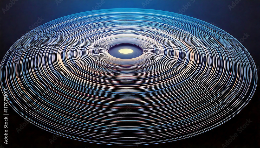 Aufkleber stunning concentric circles radiating from a central light source. a mesmerizing abstract image perf