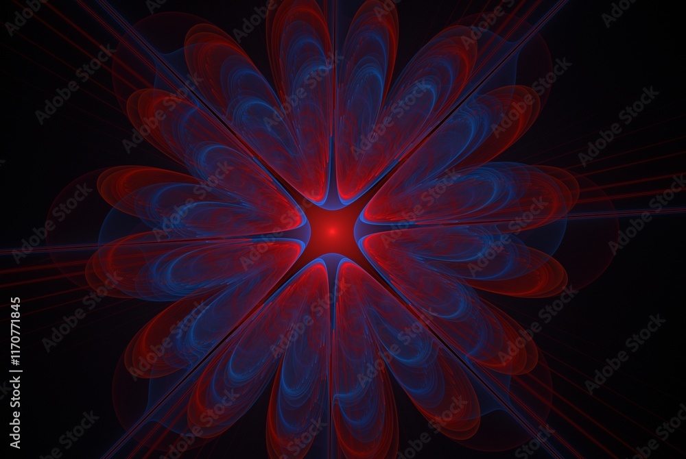Poster computer generated fractal pattern and shape