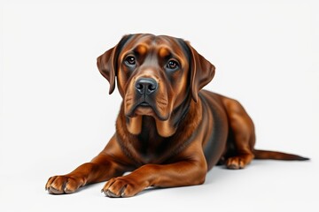 Obraz premium there is a brown dog laying down on a white surface