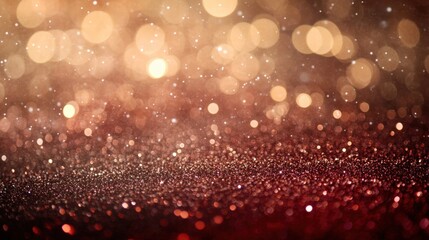 Sparkling Red and Gold Glitter Background Festive Shimmering Texture with Bokeh Lights for Holiday Designs