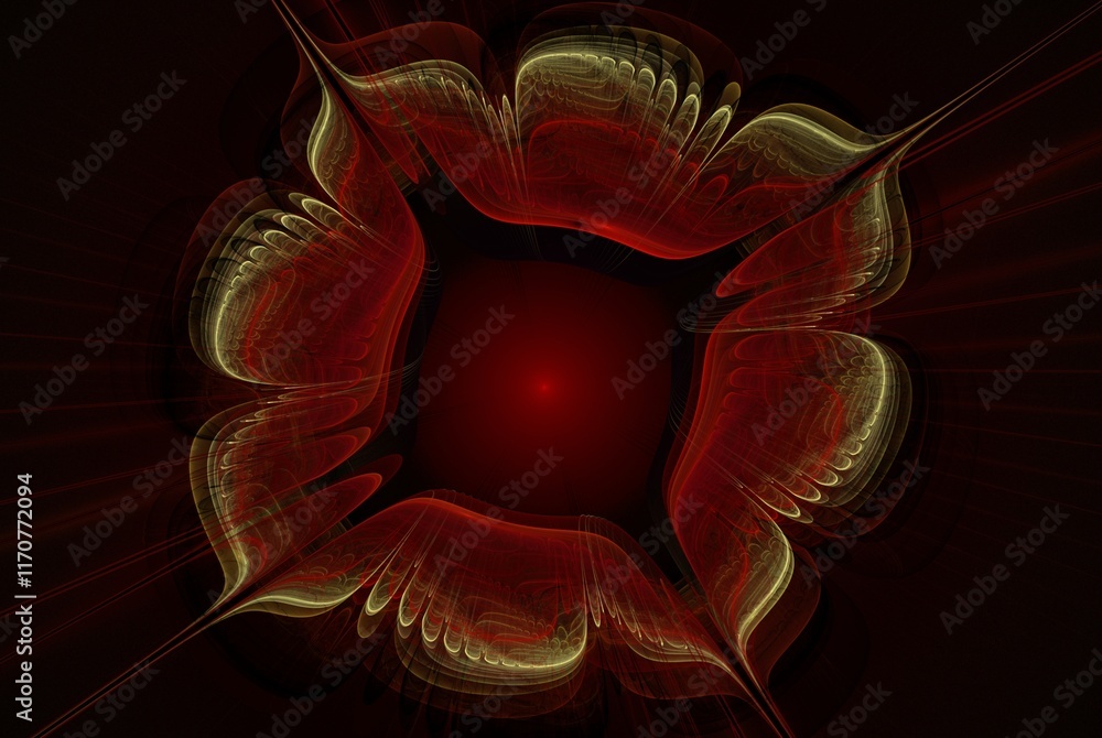 Poster computer generated fractal pattern and shape