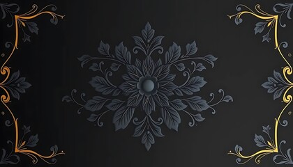 Obraz premium Elegant Dark Floral Design With Gold Accents