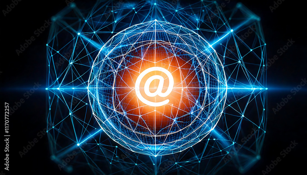 Aufkleber stunning abstract image of an email symbol within a glowing, interconnected network sphere. perfect 