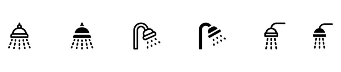 Shower symbols. Shower icon collection. Shower vector icons. Vector Illustration. EPS 10