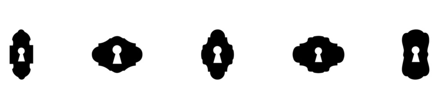 Keyhole icon. Door lock. Door key hole icon. Vector Illustration. EPS 10