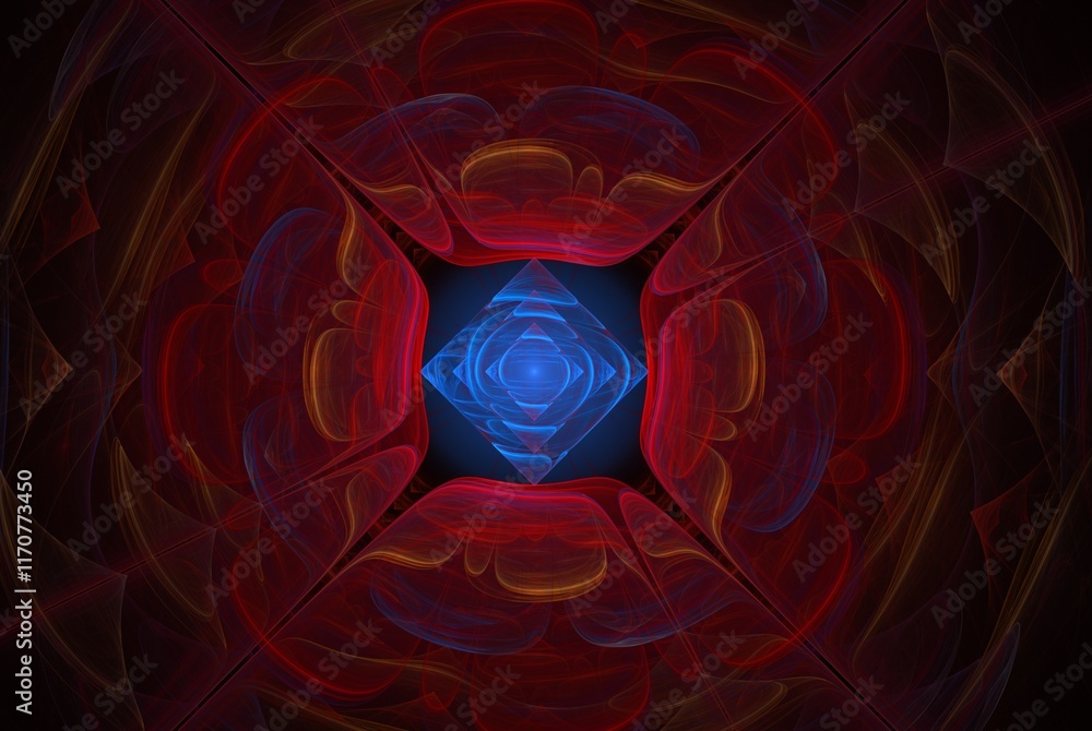 Poster computer generated fractal pattern and shape