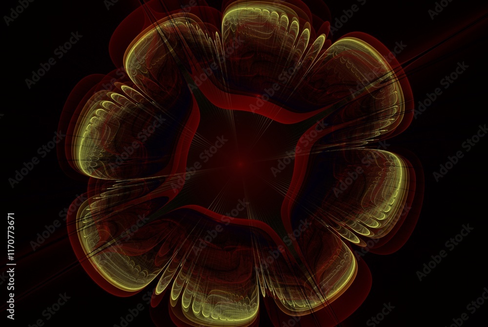 Poster computer generated fractal pattern and shape