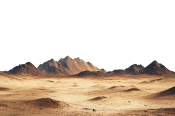 A barren landscape with rugged mountains under a dark sky, showcasing a desolate yet striking terrain.