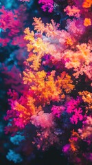 Vibrant coral reef showcasing colorful underwater flora