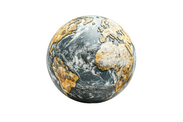 A detailed depiction of Earth showcasing continents, oceans, and atmospheric features.