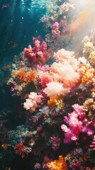 Fototapeta premium Vibrant Coral Reef Ecosystem Underwater Scene