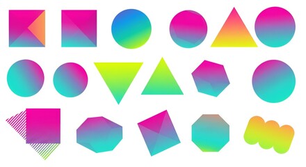 set of colorful elements