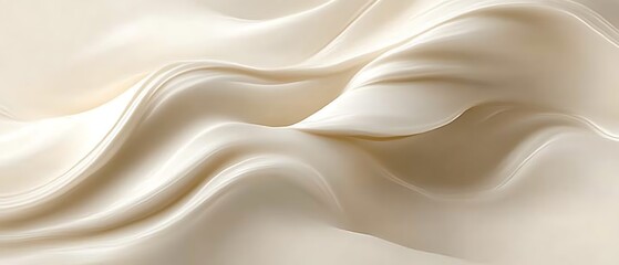 Fototapeta premium Cream-colored fabric flowing gracefully.