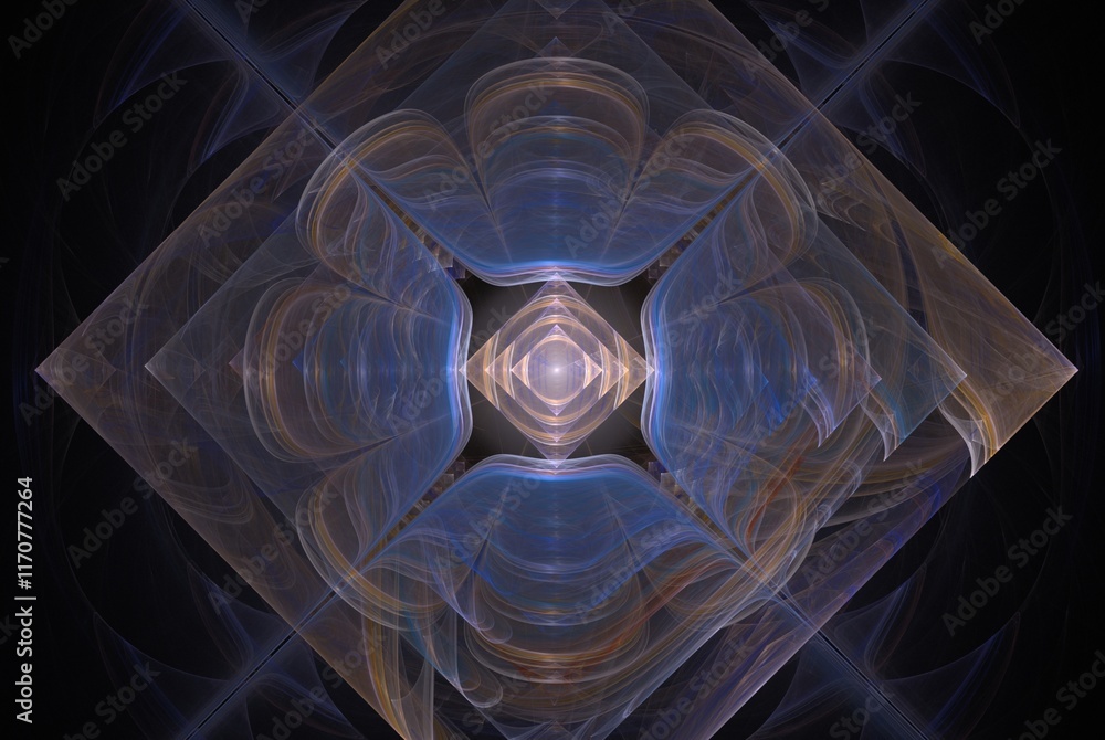 Poster computer generated fractal pattern and shape