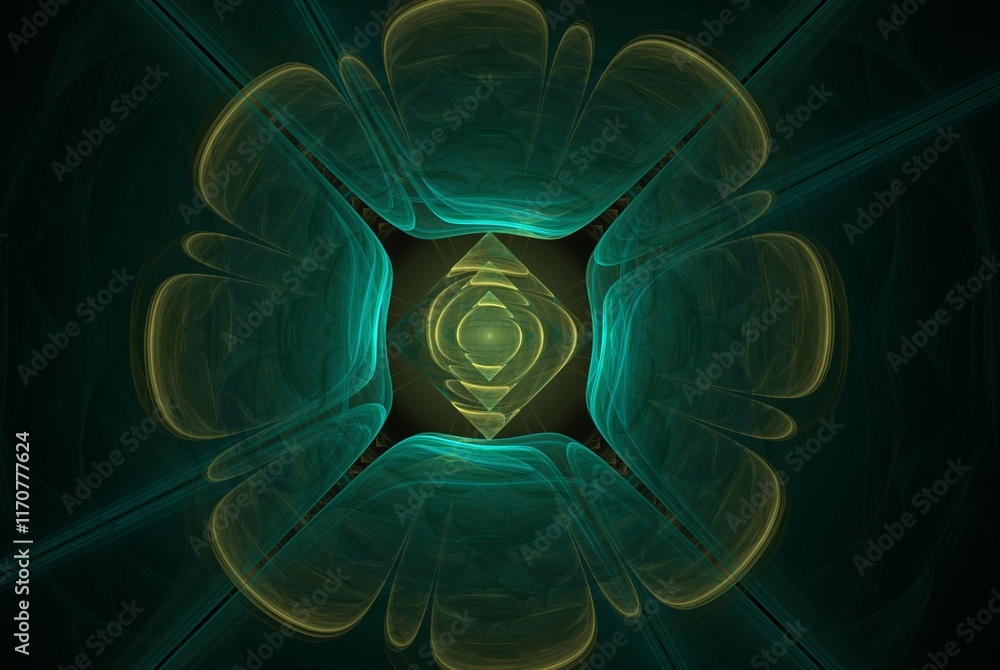Poster computer generated fractal pattern and shape