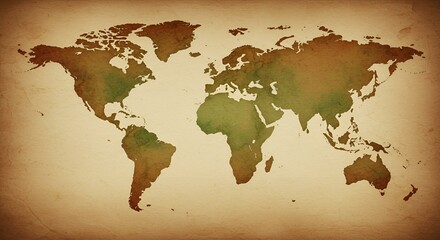 old world map on old paper