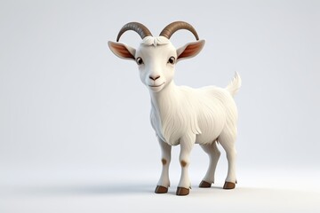 Fototapeta premium there is a small white sheep standing on a blue surface
