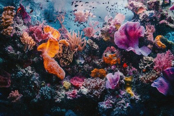 Vibrant Coral Reef Ecosystem Underwater Scene