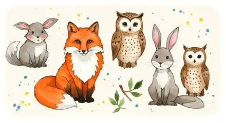 Naklejka premium set of funny cartoon animals